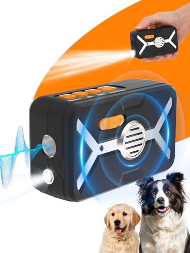 Ultraschall Antibell Gerät Hunde - Automatisch & Handheld Mit LED Taschenlampe, 3 Einstellbare Modi 15 Metern IPX4 Wiederaufladbare Hunde Bellen Stoppen Innen Draußen für Kleine Mittel Große Hunde