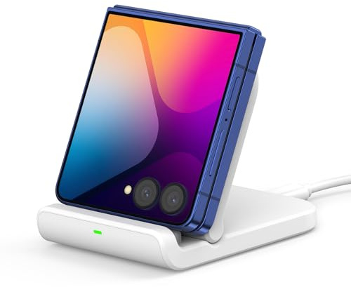 Wireless Charger for Samsung Galaxy Z Flip 8/7/7 FE/6/5/4/3 | Foldable Phone Charger Stand for Moto Razr 70 Ultra/70/60/50 and Samsung Z Flip Phones, SwanScout 501S