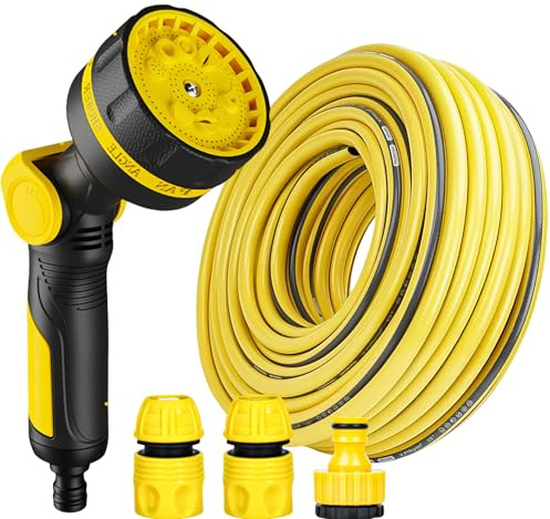 Comfort - Tuyau d'arrosage - 13 mm (1/2), 10 m, 20 m, 30 m - Sans pli - Tissu croisé - Avec raccords en 3/4 et 1/2 - Spray 10 fonctions (30 m/30 m)