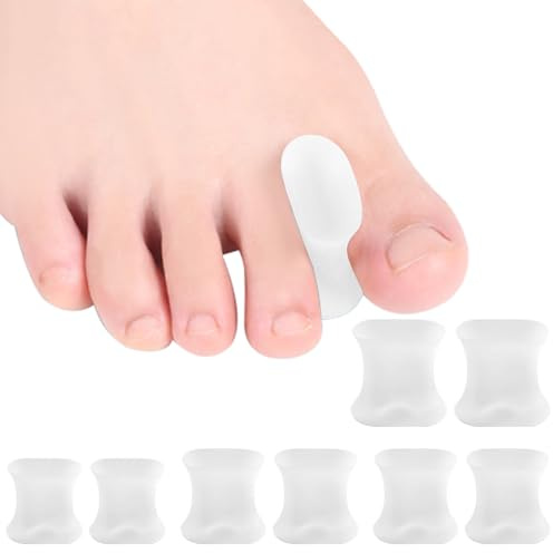 8 Stück Gel-Zehenspreizer,Zehenspreizer Kleiner Zeh,Hallux Valgus Korrektur,Zehentrenner Damen Silikon,Toe Spacer Zehenschoner,Zehentrenner Silikon Zehenstrecker,Toe Separator Großer,Hallux Valgus