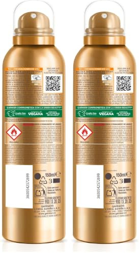 GARNIER DELIAL Bruma Solar Bronceadora Alta Protección FPS50 Secado Rápido Para Cuerpo Y Rostro, Muy Resistente Al Agua sin Alcohol 150 ml (Paquete de 2)