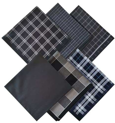 ORARTMM Handkerchiefs For Men Cotton,6 Pack Classic Striped Hankies, Multipurpose Pocket Squares Men, Large Soft Cotton Handkerchiefs, Breathable Mens Pocket Square For Everyday Carry
