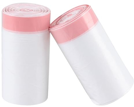 Doryh Bolsa de basura pequeña de plástico blanco con cordón de 5 litros, 2 rollos/120 bolsas