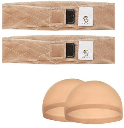OUDQFCJ 2 Stück Elastisches Perückengriff Perücke Stirnband (Hautfarben)