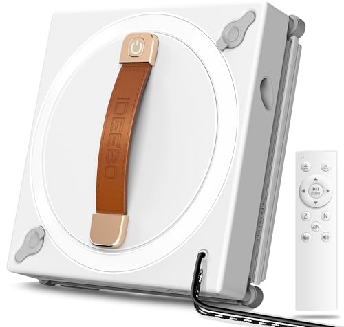 iDEEBO G500B Robot Laveur de Vitres, Robot Nettoyeur Vitre avec Système de Pulvérisation à 2 Voies, Réservoir de 100 ML, Planification Automatique d'itinéraire pour vitres intérieures et extérieures