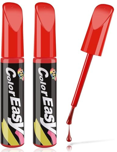 TPZORJX 2Pcs Lackstift Auto Rot, Auto Reparatur Lack Auto Pinsel, Auto Kratzer Reparatur Stift, Autokratzer Reparaturmittel Autolack Reparatur für Autos Reparaturwerkzeug（12ml ）