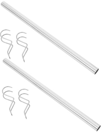VILLFUL 2 Pezzi Barra Appendiabiti in Acciaio Resistente e Supporto Robusto per Armadio e Asciugatura Organizzazione Guardaroba Moderno ed Efficiente