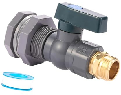 Sharplace Adaptador de Grifo para Manguera de Jardín Válvula de Bola de PVC para Barril de Lluvia Accesorio para Conexión Rápida Flujo Eficiente Adecuado para