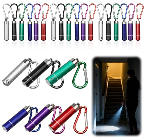 Wriligel 24pcs Mini Torch, Mini Torches for Kids Party Bags, Portable Keyring Torches, Small LED Torch for Hiking Camping Night Light Outdoors Home Party Gifts Teasing Cat, 6 Colors