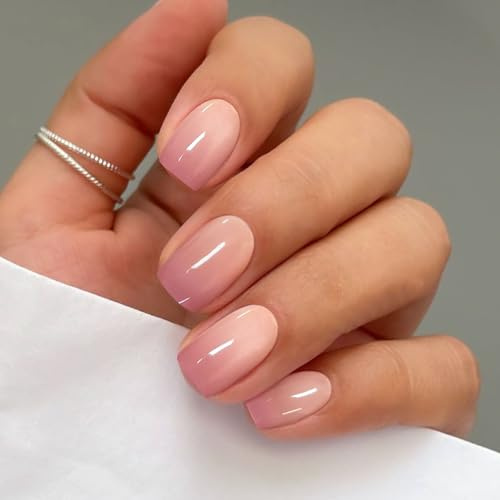JMEOWIO Nagelfolie UV Härtend Rosa Farbverlauf UV Gel Nail Strips Nagelsticker Nagelaufkleber Nail Art Dekoration Nageldesign Zubehör