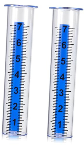 Gatuida 2 Pezzi Pluviometro in Plastica Trasparente Resistente Misuratore Pioggia Preciso per Giardino Prato e Esterni Semplice da Installare e Leggere