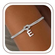 SLOONG Einschulung Geschenk - Armband mit Buchstaben für Frauen Mädchen | Vergoldet/Versilbert Knot Armband Hypoallergen Armbänder Geburtstagsgeschenk Geschenke für Frauen Mädchen Kinder Schmuck