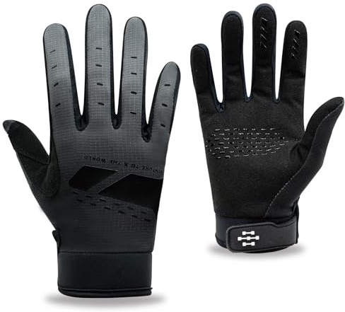 VXW Bike Gloves for Men Women Cycling - with Reflective Strips for Bicycle/Mountain Bike/Workout/MTB/Gym (Black, Large)