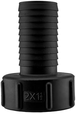 IBC Tank Hose Adapter S60x6 Female to 1.5 Inch 40 mm Hose Barb - Leak-Resistant Connector for IBC Valve Outlet - Heavy Duty Plastic Fitting for Water Transfer, Irrigation and Storage
