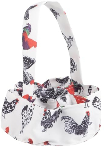 Cabilock Cestino per Raccolta Uova 7 Tasche, Portauova da Fattoria in Stile Rustico, Contenitore per Uova di Gallina e Anatra, Accessorio Pratico per Giardino e Casa