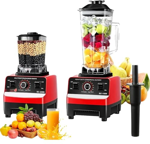 Professional Blender, 2000W Smoothie Maker with 2L Food Jug, 15 Speeds, 6 Removable Stainless Steel Blades for Smoothies and Ice Crushing