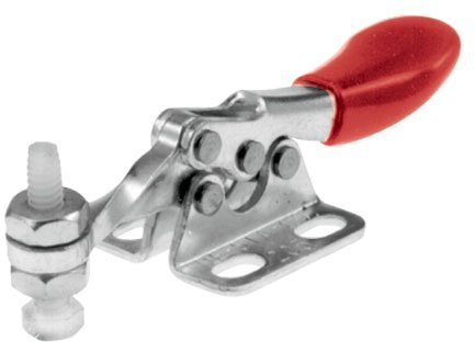 De-Sta-Co Horizontal Handle Hold-Down Clamp, Solid-bar, Flange base, w/60 lbs. cap., Steel (1 Each)