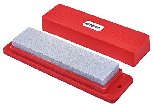 Amtech – 8 inch Sharpening Stone and Box Set, Lightweight Aluminium Body, Precision Cutting, DIY & Trade Use (8 inch)