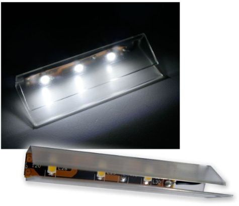 6er SET LED Glasbodenbeleuchtung 66mm pur-weiß