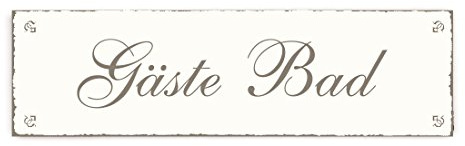 GÄSTE BAD Schild Shabby Vintage Dekoschild - ca. 20 x 6 cm
