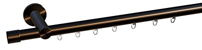 Tilldekor Innenlauf Gardinenstange HIGH-LINE ANDRAX, 1-Lauf, braun-antik, Ø 20 mm, 120 cm, inkl. Trägern und Gleitern