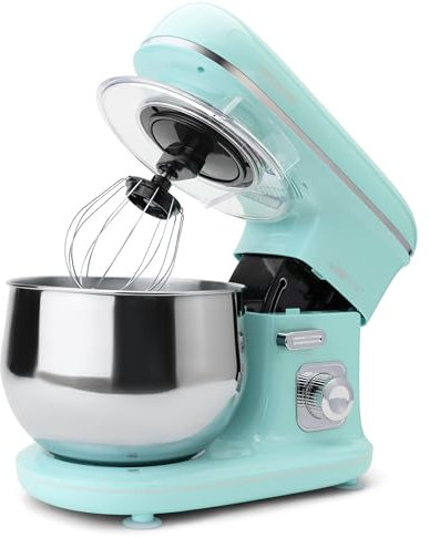 Clatronic® Küchenmaschine 1100 Watt | Knetmaschine 5L | inkl. Knethaken, Rührhaken und Schneebsen | für bis zu 3 kg Teig | robustes Spezialgetriebe | Food Processor | Teigmaschine KM 3711 mint