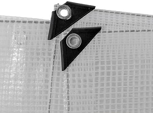 Clear & Reinforced Tarpaulin/Ground Sheet/Fly Sheet,builders tarp,garden dry cover,winter plant cover up, (3mx3m,)