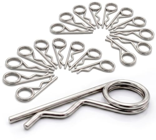 PROTECH Federsplint 3,2 x 48mm Edelstahl A2 (V2A) Rostfrei | Federstecker, Sicherungssplint, Stecksplint für Bolzen, Achsen & Maschinenbau | 20 Stück