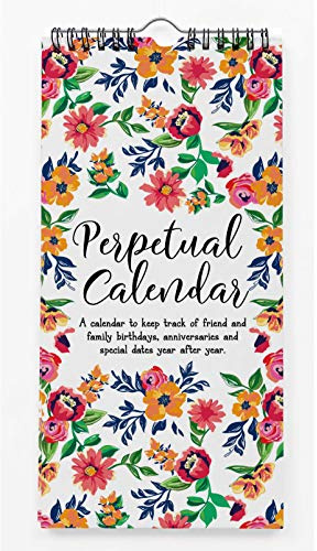 Inkdotpot Floral Calendario Perpetuo Cumpleaños Colgar En La Pared Aniversario Evento Especial Recordatorio Calendario Libro Diario Estacionario Colgar En La Pared De Tarjetas De Regalo De Cumpleaños
