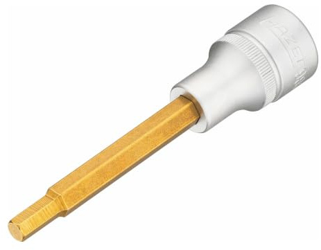 HAZET Schraubendreher-Steckschlüsseleinsatz 986L-6, Lange Ausführung | 1/2 Zoll (12,5 mm) Vierkant hohl, Antrieb 1/2 Zoll (12,5 mm) Vierkant hohl, Abtrieb Innensechskant Profil, Klinge Sonderstahl