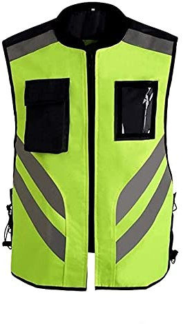 LYDHDY Warnjacke Jacke Herren-Sicherheitsjacke Reflektierende Weste Reflektierende Weste Multi-Pocket-Konstruktion Straßenverkehrssicherheitsweste Hohe Sichtweite Optional