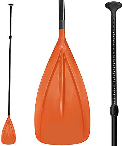 LBW 3 Stück SUP Paddle Board Paddel Floating Portable Paddleboard Zubehör Einstellbare Doppellöcher Lock Stabil & Ergonomisch für Surfen Anfänger (Orange)