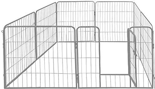 Petigi Welpenauslauf, Freilaufgehege aus pulverbeschichtetem Stahl, zusammenklappbar, Maschenweite 47 mm, inklusive Befestigung zur Verwendung im Garten, Größe (B x H):80 x 60 cm (8X)
