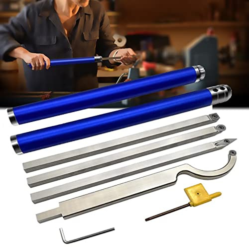Drehwerkzeuge,Drechseleisen Drehmaschinen 4-Teiliges Set, Hartmetall Diamantform/Runde/Vierkantschneider Austauschbare Drehdreh Maschinenmeißel Mit Griffdrehmaschinen,Verlängerungsgriff