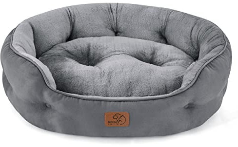 BEDSURE Katzenbett waschbar Katzen Bettchen - 63x53x20cm Katzenbett mit Zweiseitig Innenkissen Katzenschlafplatz für Katzen oder kleine Hunde,Grau