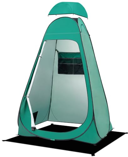 BRIAN & DANY Duschzelt Camping, Pop Up Toilettenzelt, Tragbares Umkleidezelt mit Regenschutz und Fenstern, Sichtschutz Zelt für Outdoor, UPF 50+ Wasserdicht, 120 x 120 x 195 cm