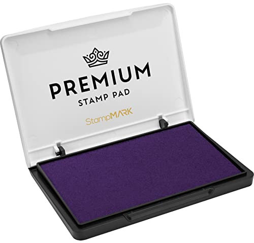 StampMark Premium Stamp Pad Medium Size 3 x 4 - for Traditional Rubber Stamps - Felt Pad Purple Color