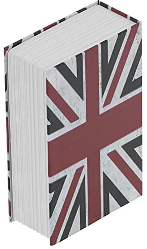 Tissting Buchtresor mit Zahlenschloss, 18 x 12 x 5,5 cm Britischer Flagge Echten Seiten Buch Tresor Versteckter Abschließbar Code Schloss Buchsafe für Geld Bargeld Schmuck