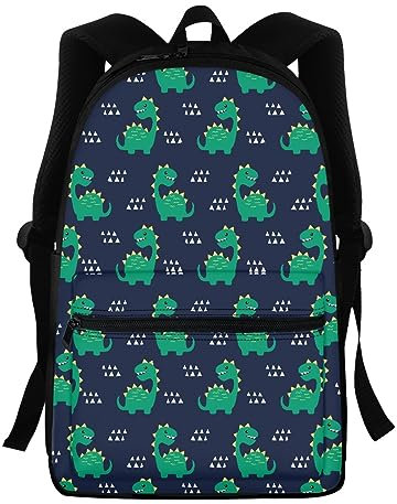 Morbuy Kinder Rucksack Mädchen jungen, Karikatur Dinosaurier Drucken Schule Handtaschen-Rucksack für Arbeit Business Reisen, Wasserdicht Schulrucksack Lehrertasche für Herren Damen (Navy blau)