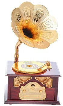 Zerodeko Kasten klingendes Spielzeug musik Schreibtischaufsatz Tischdekoration Desktop- Vintage- mechanisch Grammophon Musikbox schmücken Hölzern