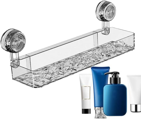 Estante organizador de baño, estante rectangular con ventosa para almacenamiento de ducha, cesta de ducha rectangular que ahorra espacio, organizador de almacenamiento para cocina, cuenta