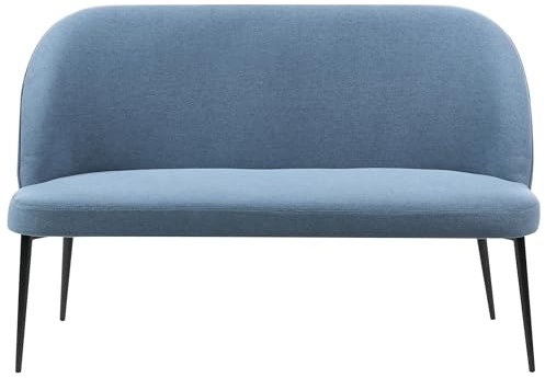 Kökssoffa 2-sits Bänk Tyg Polyester Klädsel Svart Metallben Blå Osby