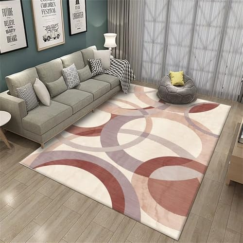 QGYFRE Teppiche Wohnzimmer Kinderzimmer Teppich Waschbar 120x170CM fürs Beige Bequeme und waschbare mit modernem geometrischem Design