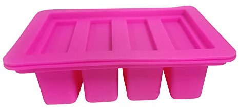 Moldes grandes para mantequilla con tapa de mantequilla de silicona con bandeja de almacenamiento con molde para pasteles, moldes pequeños para hornear 24 (rosa, tamaño único)