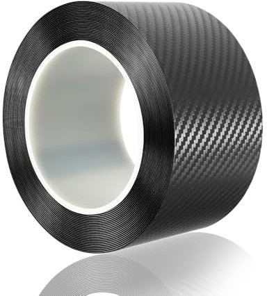 5cm*7m Car Sill Protectors Strips Anti Scratch Car Door Edge Film Self-Adhesive Cars Door Guard Bumper Protector Sticker Carbon Fibre Tape for Auto SUV Truck