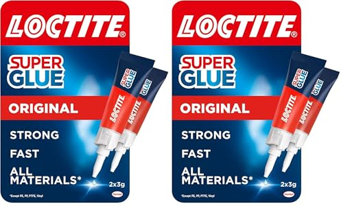 Loctite Universal, Strong All Purpose Super Glue for Repairs, Clear Glue Liquid for Various Materials, Easy to Use Instant Super Glue, 2 x 3g (Pack of 2)