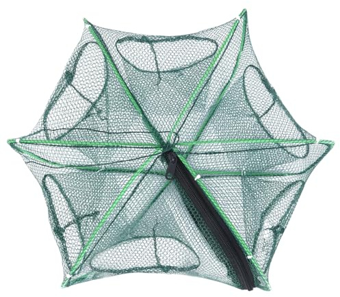 Eine Angeln Reuse mit 6 Löcher, Faltbare Krebsreuse Fische Angeln Fischernetz Wurfnetz zum Fischen Fischreuse Krebsfalle Köderfischreuse Senke Fischfalle Fischer Netz 6 Löcher Setzkescher 40cm