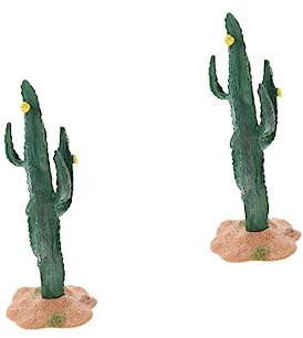 Toddmomy 2 Pièces Décoration de Cactus pour Jardin Miniature Ornement Résine pour Micro Table de Accessoire Durable pour Décoration Intérieure