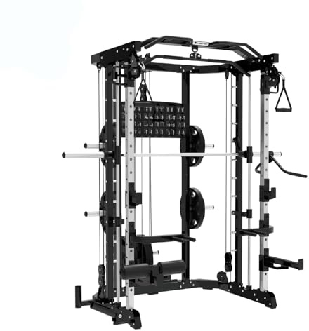 Smith Machine F10 | Máquina Multifunción con Poleas, Barra Olímpica y Accesorios | Fitness Tech