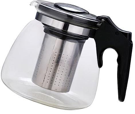 Gatuida Jarra Infusora de Té Resistente al Calor con Filtro Inoxidable y Vidrio Transparente Antideslizante y para Sueltas para Infusiones Frío y Caliente